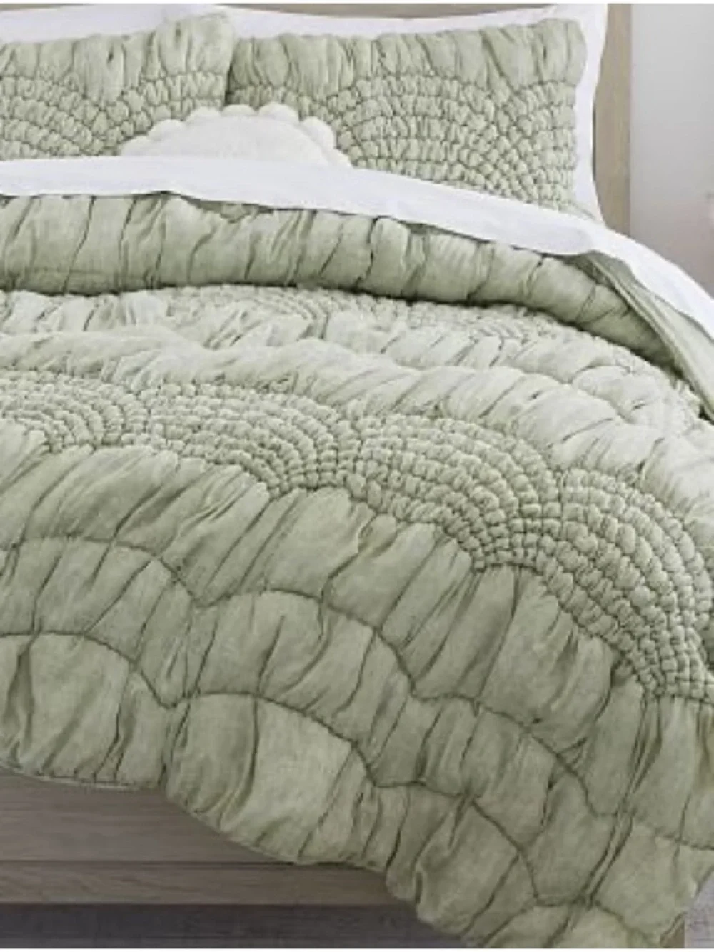 Pottery Barn Teen Dorm Cream Puff Twin XLComforter Set - Sage (Comforter + Sham)